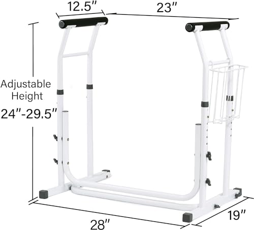 Vaunn FSA/HSA Eligible, Vaunn Medical Bathroom Patented Height Adjustable Height Toilet Rail Grab Bar and Commode Safety Frame Handle - Image 3