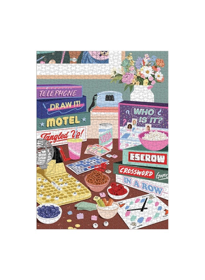 Galison Game Night 1000 Piece Puzzle In Square Box From Galison 27 X 20 Beautifully Illustrated Puzzle Thick And Sturdy Pieces Fun And Challenging Activity For Adults Unique Gift Idea! - Image 2