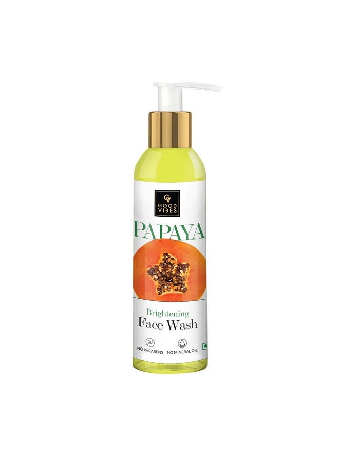 Good Vibes Papaya Brightening Face Wash 120 Ml - Radiant Glowing Moisturizing Brightening Anti Ageing Pore Cleansing Formula For All Skin Types, Natural, No Parabens & Mineral Oil, No Animal Testing  - Image 1