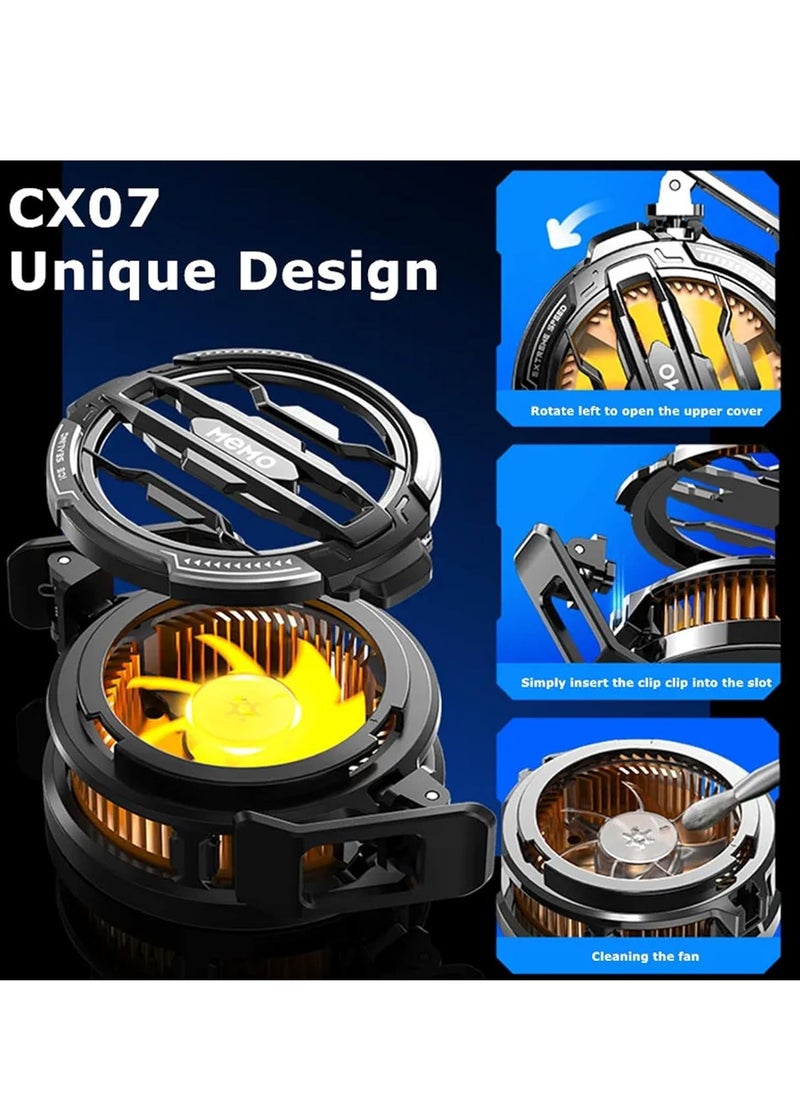 Generic Magnetic Phone Cooler Cell Phone Cooler CX07 Phone Fan Cooler for 2.83-3.66 inches iOS/Android Semiconductor Heatsink Cooling for Gameing, Black+RGB  - Image 5