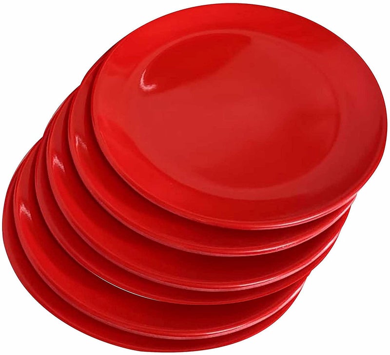 Coolkart Microwave Safe Quarter Plates 6 Pcs, Round, Cherry Red - Image 1