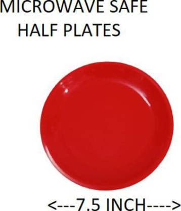 Coolkart Microwave Safe Quarter Plates 6 Pcs, Round, Cherry Red - Image 5