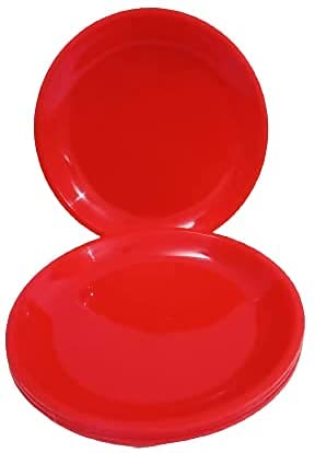 Coolkart Microwave Safe Quarter Plates 6 Pcs, Round, Cherry Red - Image 3