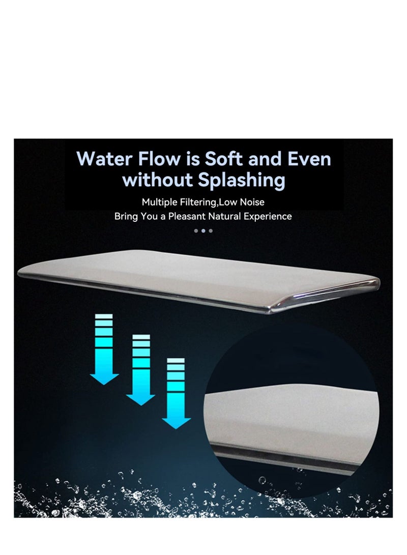 Excefore شفرة سيل المياه، شفرة سيل مياه مصنوعة من الفولاذ المقاوم للصدأ بطول 30 سم، نافورة بركة مياه مستطيلة، شفرة مياه لبركة أسماك كوي، شفرة شلال مع موصل، خراطيم، مشبك وشريط PTFE - Image 5