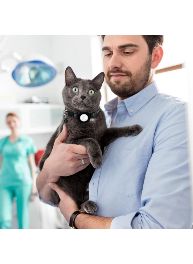 Cat collar, Apple air label cat collar, with seat belt buckle and bell, 3/8-inch wide reflective cat collar, air label holder for small pet cats, puppies, and kittens - Image 3