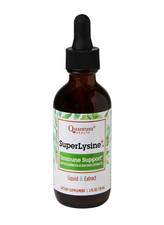 Quantum Quantum Health SuperLysine+ Liquid Immune Support Supplement - Powerful Lysine Echinacea Vitamin D3 Bee Propolis & Shitake Daily Wellness Blend for Women & Men, Fast Absorption - 2 Ounce 