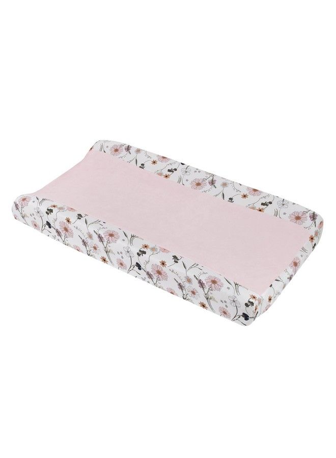 NoJo Keep Blooming Pink White Purple And Gold Floral Super Soft Changing Pad Cover - Image 2