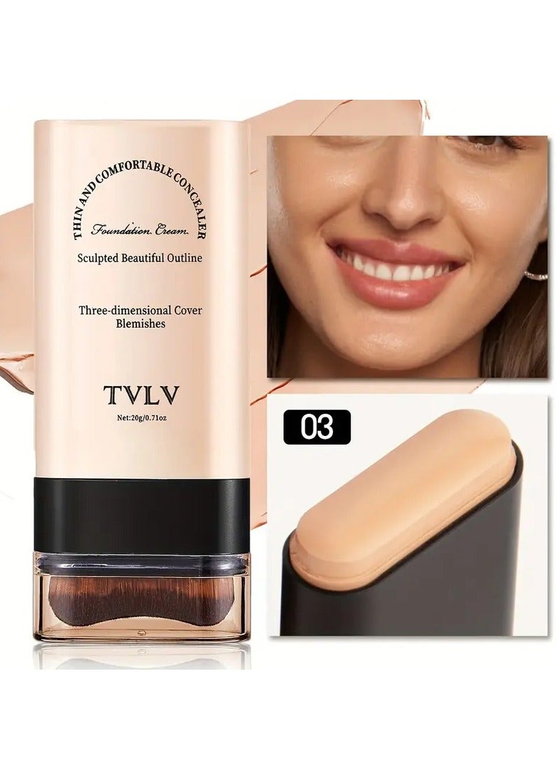 TVLV [Waterproof Concealer] 2-in-1 Concealer & Foundation Stick Waterproof, Sweat-Resistant | Covers Dark Circles | Flawless Makeup[03] - Image 1