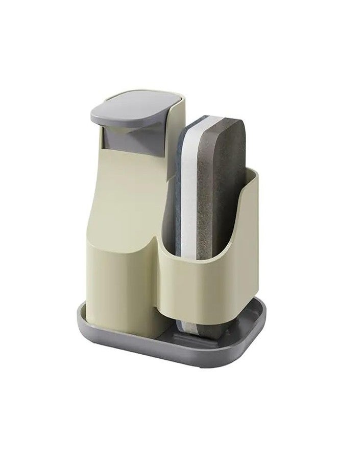 PARVY® ABS Plastic 2-in-1 Soap Pump Dispenser with Sponge Holder for Kitchen Sink, Dishwashing Liquid Container, Modern Countertop Soap Dispenser for Bathroom & Home Cleaning (1Pcs)(Multicolor) - Image 1