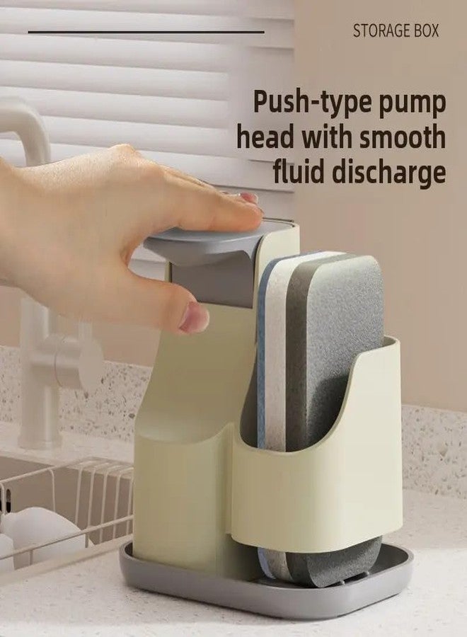 PARVY® ABS Plastic 2-in-1 Soap Pump Dispenser with Sponge Holder for Kitchen Sink, Dishwashing Liquid Container, Modern Countertop Soap Dispenser for Bathroom & Home Cleaning (1Pcs)(Multicolor) - Image 4