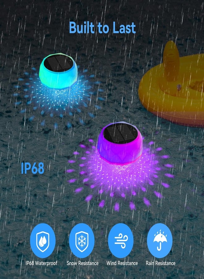 VICHTOP Solar Floating Pool Lights, RGB Color Float Pool Lights with Remote, IP68 Waterproof, Pool Decor Lighting Accessories for Inground, Above Ground Pools, Outdoor, Garden, Party Decoration - Image 5
