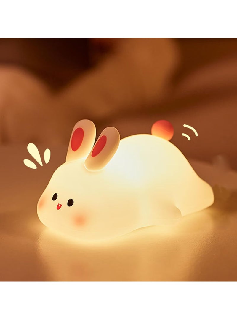 JAJEEK Big Face Rabbit Night Light – Cute LED Night Light for Kids, Yellow Rabbit Lamp, Perfect Gift for Girls & Boys, Nursery Bedside Lamp, Safe & Fun Children’s Night Light - Image 1