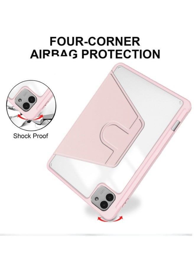 eGreen99 for Honor MagicPad 3 13.3 Inch Case Cover,Tablet Protective Case, Acrylic 360 ° Rotating Design, Automatic Wake-up/sleep, Soft Leather,Pink - Image 3