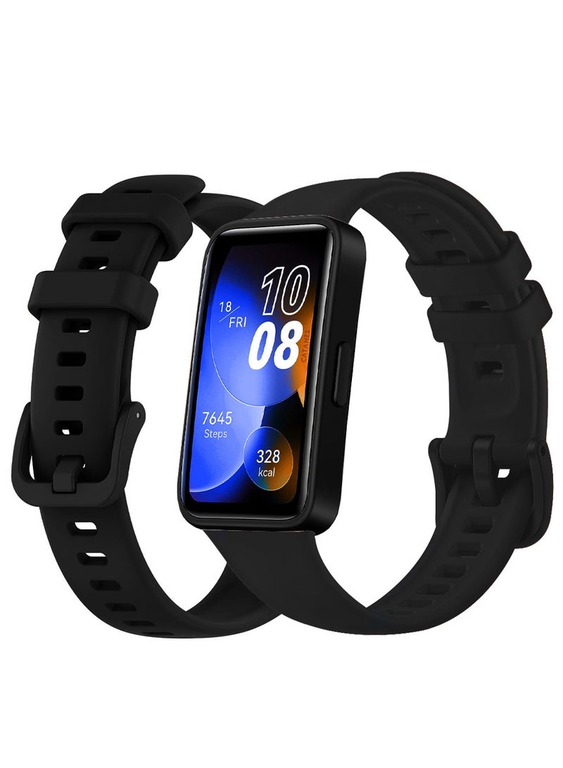 CATANES Huawei Band 8 and Band 9 Watch Band for Men Women Sport Watch Strap Lightweight Silicone Replacement Band Black - Image 2