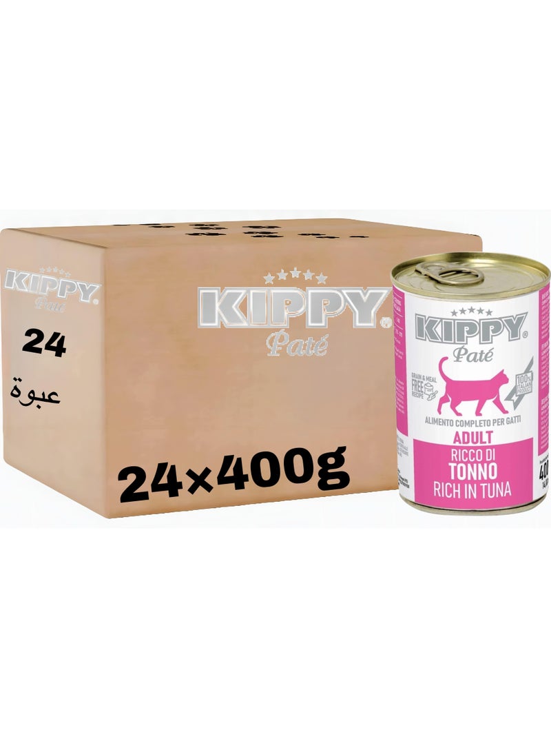 Kippy Pate Wet cat food (24 cans) - Kippy Pate  with Tuna flavor - 24 × 400g - Image 1