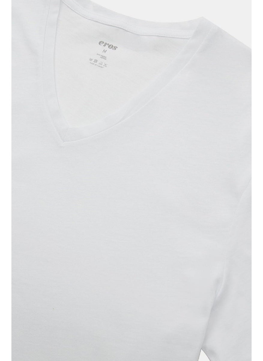 Eros - 4 Pieces Cotton V Neck Combed Cotton Undershirt T-Shirt - Image 1