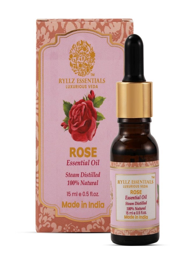 RYLLZ ESSENTIALS Rose Essential Oil 15ml | 100% Pure & Natural | Undiluted & Steam Distilled | 15ml - Image 1