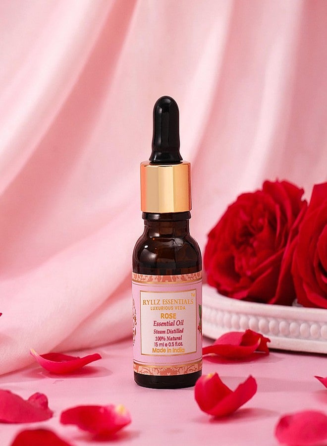 RYLLZ ESSENTIALS Rose Essential Oil 15ml | 100% Pure & Natural | Undiluted & Steam Distilled | 15ml - Image 2