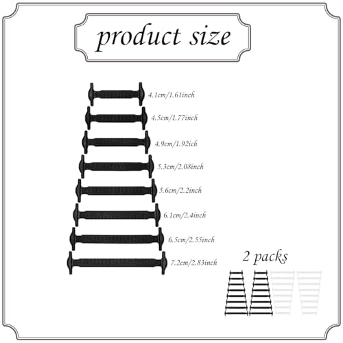 Zytiqt 2 Pairs Shoe Laces Black and White, No Tie Shoe Laces for Sneakers, Elastic Shoe Lace for Men and Women, Comfortable and Convenient for Office and Sports - Image 2