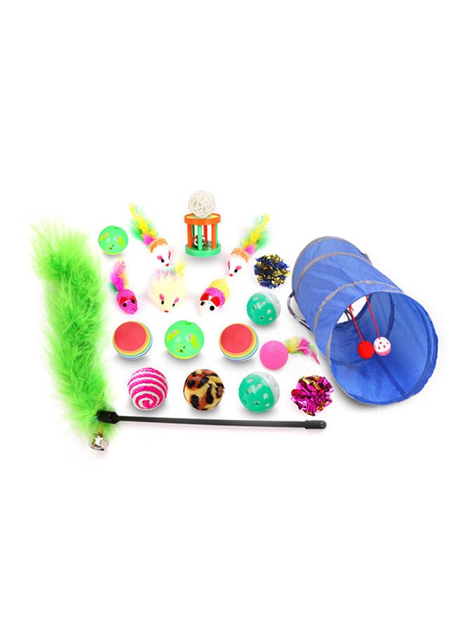 NIBEMINENT 28-Piece Retractable Feather Cat Toy Set Multicolour 25x8x15cm - Image 2