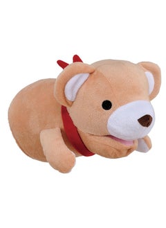 BONBI ALCON Animal Mitten Happy Zoo Bear, Plush Dog Chew Toy, with Whistle