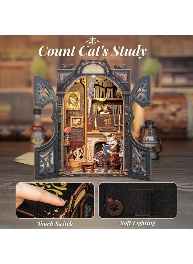 CuteBee CUTEBEE Book Nook Kit - DIY Miniature House Kit for Adults and Teens, Dollhouse Booknook Tiny House Model Build Bookshelf Decor, Gifts for Family, Friends - Image 2