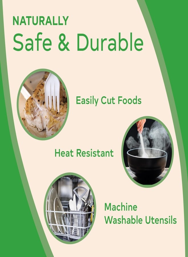 Treeatery - Compostable Cutlery Set, Plant-Based Compostable Utensils Disposable, Dishwasher-Safe Compostable Silverware, 380-Piece Disposable Cutlery, Plant a Tree with Every Box, Ivory White - Image 4