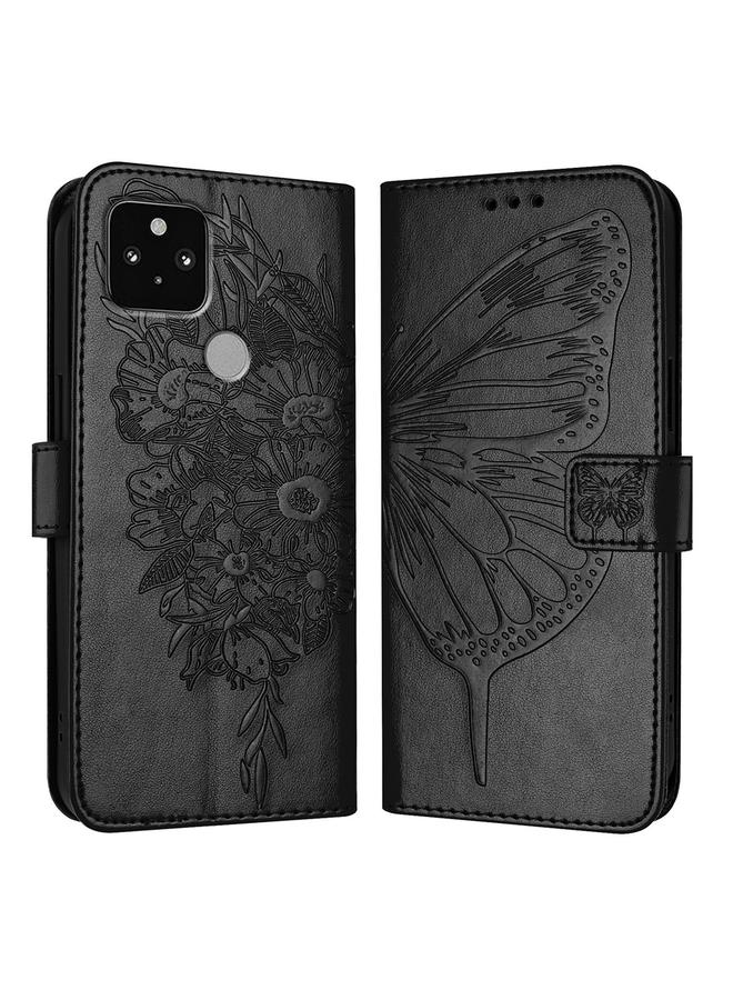 Zaboon Case For Google Pixel 5 Embossed Butterfly Leather Phone Case - Image 1