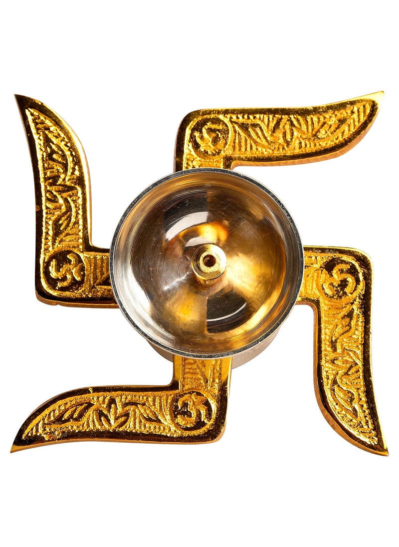 AC ANAND CRAFTS AC ANAND CRAFTS Swastik Akhand Diya for Puja with Gift Box Gold White Akhand Diyas Pooja Room Decoration Return Gift House Warming Gift  - Image 2
