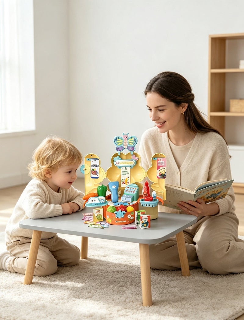 Pretend Toys Pet Set, Pet Grooming Playset  with Portable Animal Feeding & Care Kit, House Play Set  Flower Shaped Game House, Learning Toys Pretend Toys Pet Set with realistic Puppies, Pretend Game Toys, Multifunctional Children's Toy Tables,Preschool Educational Fine Motor Skills for 3 4 5 6 Years Old Boys Girls - Image 3