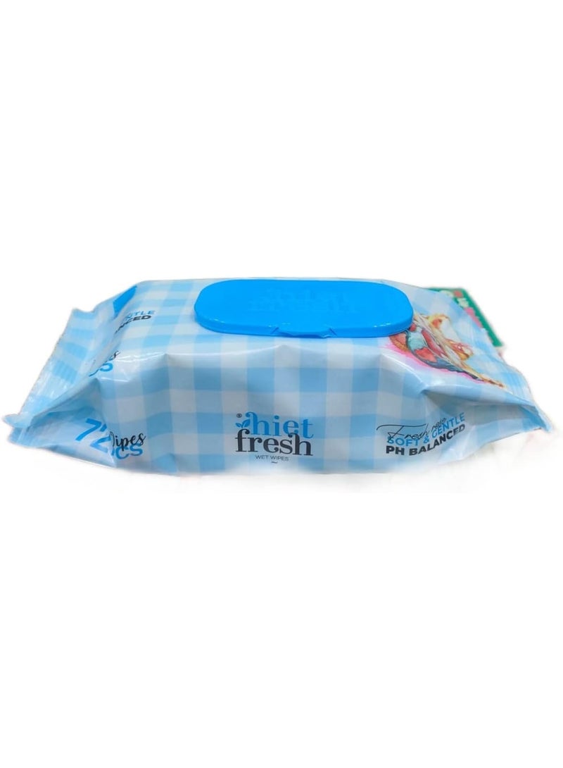 Hiet Fresh Wet Wipes Fresh Baby72 Wipes - Image 2