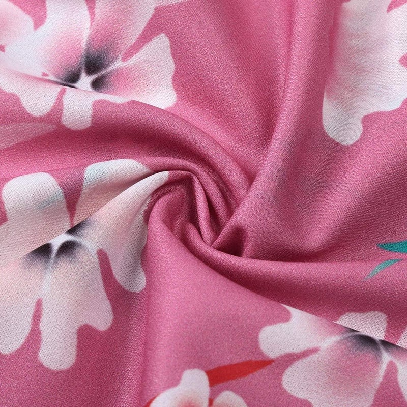 woobles Lotus.Flower Women's Loose Plus Size Print Long Sleeve V-Neck Button Pullover Tops Shirt - Image 4