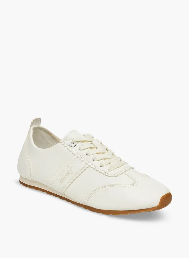 ميسي Scallop Trim Lace-Up Ankle School Sneakers