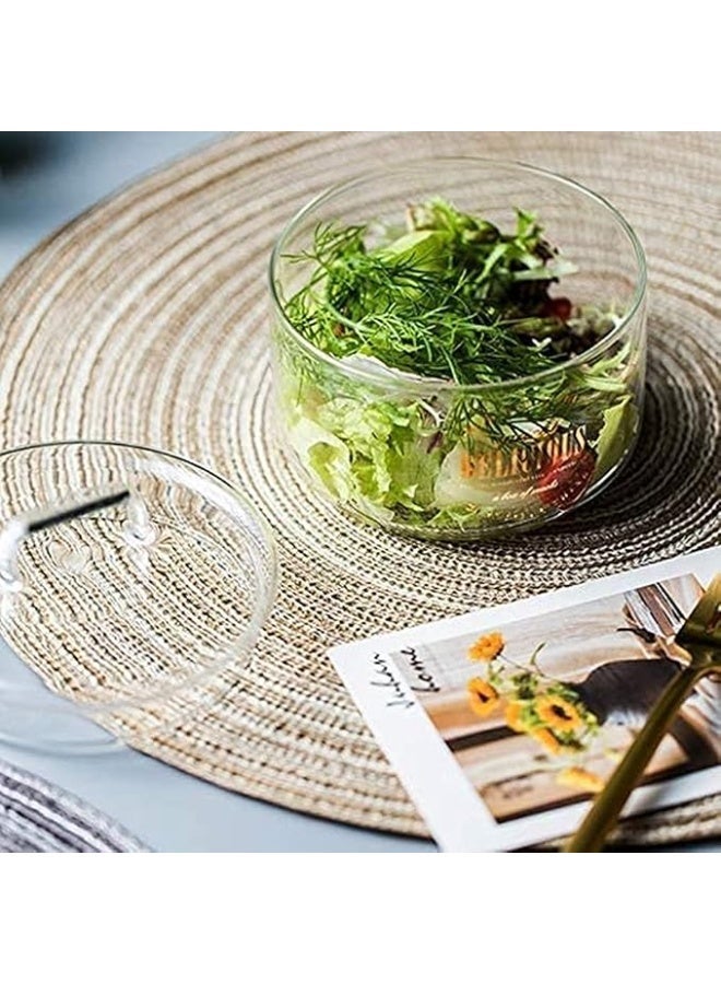 مجموعة بلاسيمات مجدولة مستديرة مقاس 6،30 سم بلاسيمات مجدولة قطنية، بلا دهون، صلبة ومتينة، مقاومة للحرارة، لحفلات العشاء، BBQs للاستخدام في الأماكن المغلقة والمنامة، باللون البيج والأخضر - Image 4