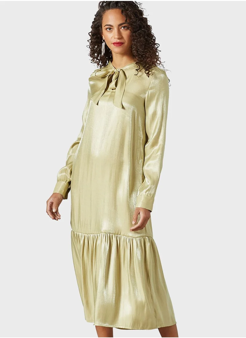 SIVVI for HANIYA Cut Out Tie Detail Tiered Dress