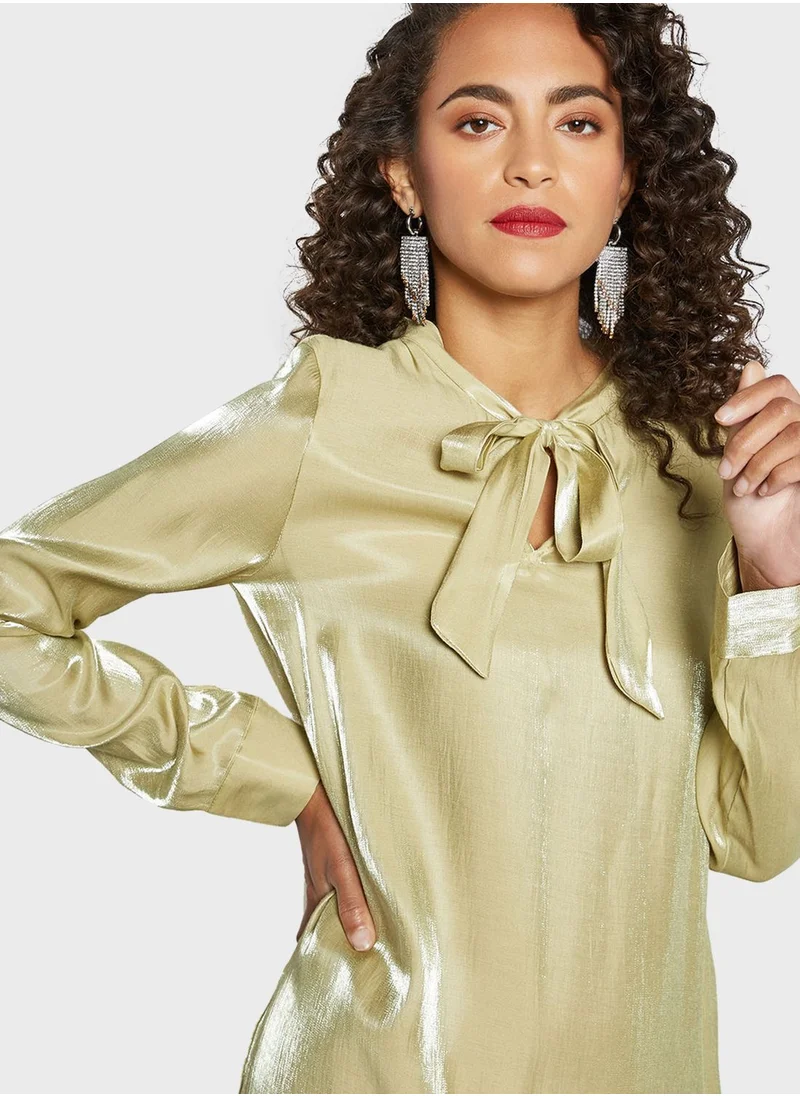 SIVVI for HANIYA Cut Out Tie Detail Tiered Dress