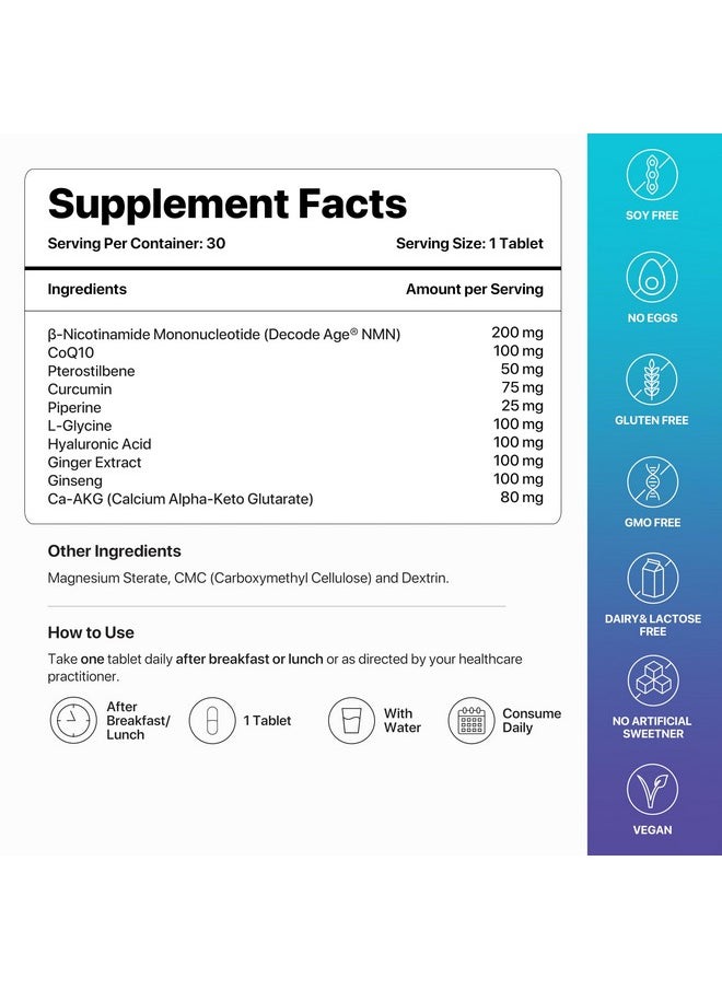 Decode Age Decode Age LongeVit & ResVit | Combo for Healthy Ageing | Boosts Energy | Antioxidant Blend | Metabolic Health (60 Veg Tablets)  - Image 3