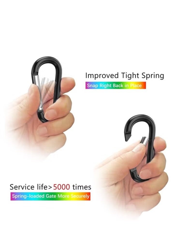 حلقة D من الألومنيوم مقاس 1.8 بوصات، مشابك Carabiner، خطاف زنبركي سريع لمشبك سلسلة المفاتيح، مجموعة من 10 قطع - Image 4