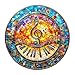 Artipuz Wooden Puzzles for Adults Stained Glass Music Wooden Magic Puzzle Unique Shape Wood Jigsaw Puzzle for Adults Wood Puzzles Adult Gifts for Family Wall Art Home Decor 100pcs 85 85in S - Image 2