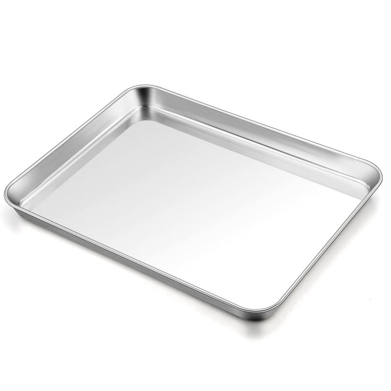 TeamFar Baking Sheet, 17.6â€™â€™ x 13â€™â€™ x 1â€™â€™ Stainless Steel Large Cookie Sheet Baking Tray Pan for Oven, Non-Toxic & Healthy, Rust Free & Heavy Duty, Mirror Finish & Dishwasher Safe - Image 1