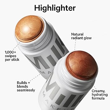 MILK MAKEUP هايلايتر ميلك ميك اب ليت شامبين 021 أونصة عصا هايلايتر كريمي رطب قابل للدمج والبناء 1000 تمريرة في كل عصا لجميع أنواع البشرة نباتي خالي من التلك خالي من القسوة - Image 4