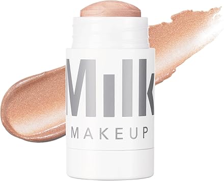 MILK MAKEUP هايلايتر ميلك ميك اب ليت شامبين 021 أونصة عصا هايلايتر كريمي رطب قابل للدمج والبناء 1000 تمريرة في كل عصا لجميع أنواع البشرة نباتي خالي من التلك خالي من القسوة - Image 1