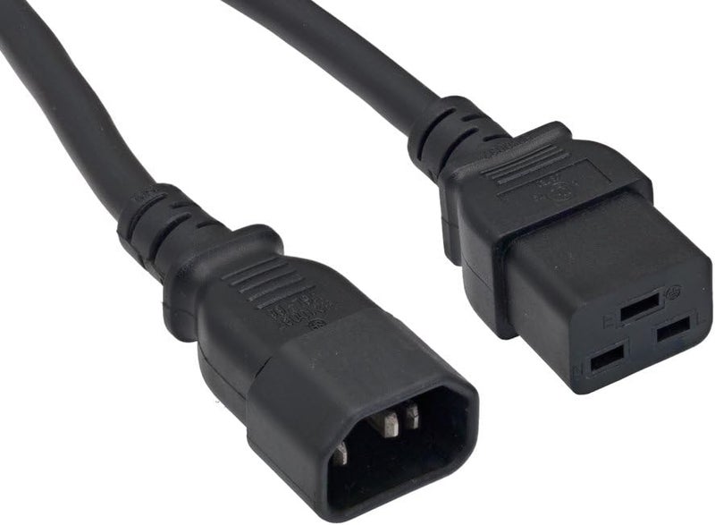 Cablelera AC Power Cord Extension, IEC320 C14 to IEC320 C19, 6', 14AWG, 15A, 250V(ZWACDFAN-06) - Image 1