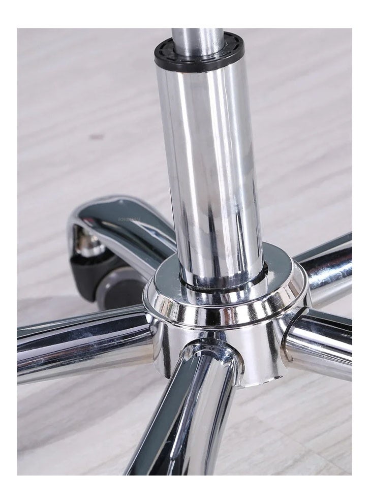 keke Computer Chair [Upgraded with Footrest] Versatile Transparent Backrest + White Cushion + Sturdy Thickened Steel Legs - Image 3