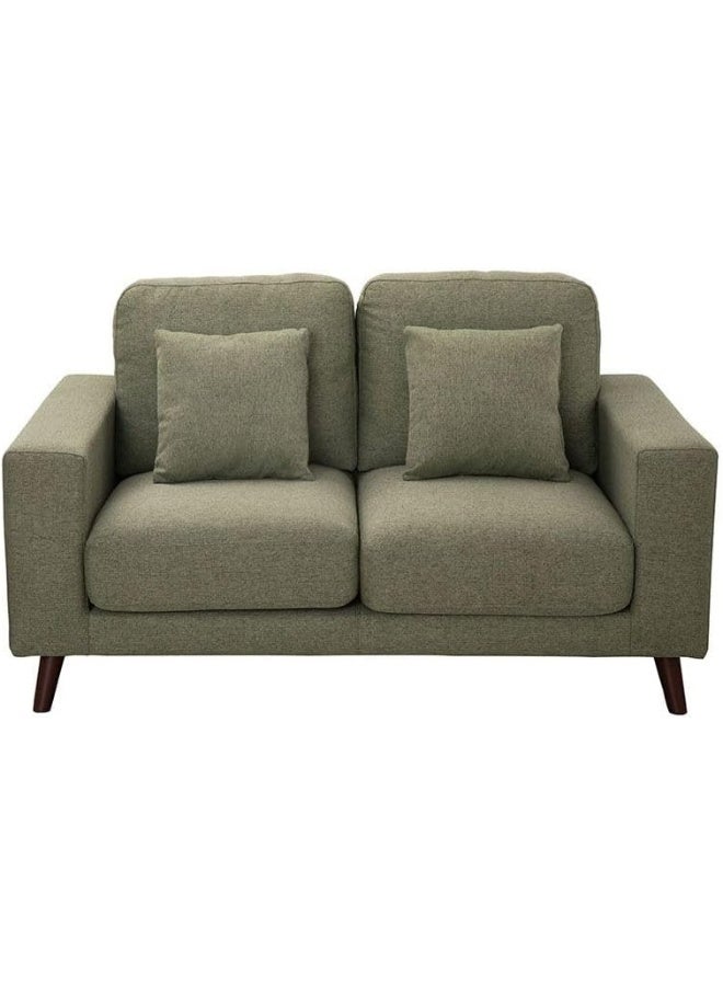 Comfynest Comfynest Caspian 2-Seater Fabric Sofa With 2-Year Warranty 156X92X90Cm Light Green - Image 2