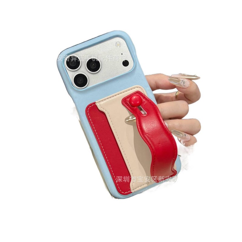 غطاء واقي | حامل بطاقات | أزرق | لـ iPhone 17 / 17 Air / 17 Pro / 17 Pro Max | تباين الألوان - Image 1