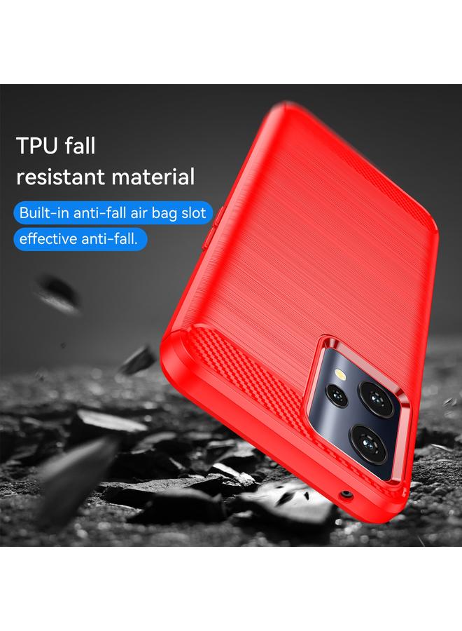 S-TOP Case For Realme 9 5G Brushed Texture Carbon Fiber TPU Phone Case - Image 4