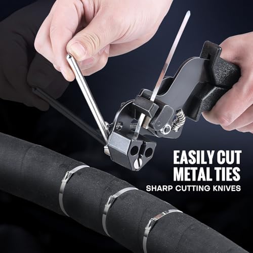 XUTTUM Cable Tie Gun Kit, Specialized Tool For Tightening And Cutting Stainless Steel Cable Ties, Comes With 200 Pcs Of Uv-Resistant Heavy-Duty Metal zip Ties And Industrial Scissors. - Image 4