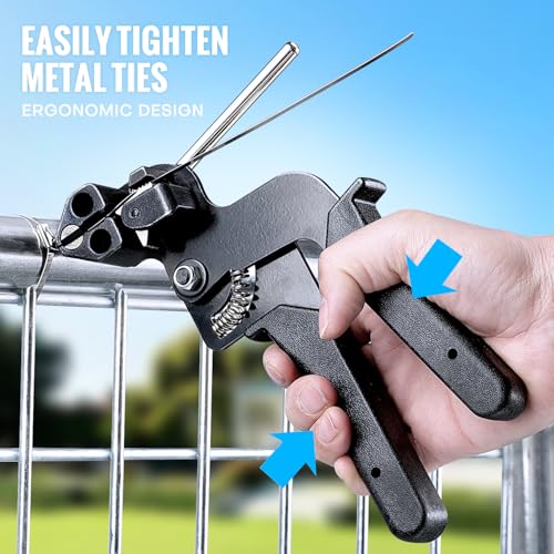 XUTTUM Cable Tie Gun Kit, Specialized Tool For Tightening And Cutting Stainless Steel Cable Ties, Comes With 200 Pcs Of Uv-Resistant Heavy-Duty Metal zip Ties And Industrial Scissors. - Image 3