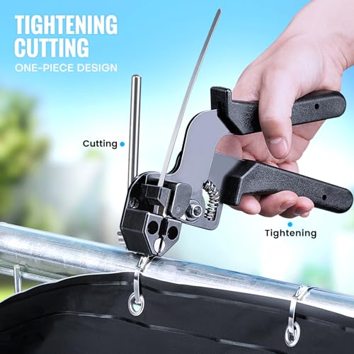 XUTTUM Cable Tie Gun Kit, Specialized Tool For Tightening And Cutting Stainless Steel Cable Ties, Comes With 200 Pcs Of Uv-Resistant Heavy-Duty Metal zip Ties And Industrial Scissors. - Image 2